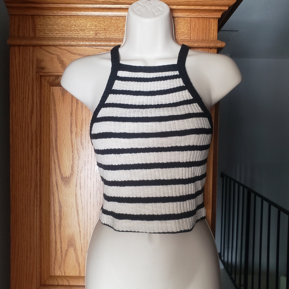 NWT Forever 21 Med Striped crop tank top